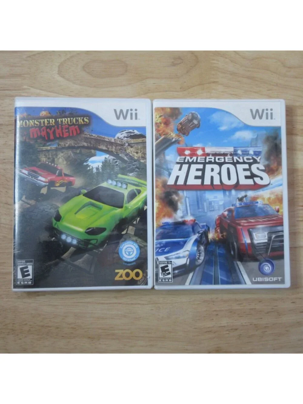 Wii Bundle 2 Video Racing Games - Monster Trucks Mayhem & Emergency Heroes